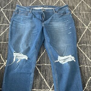 Old Navy Blue Distressed Boyfriend Jeans